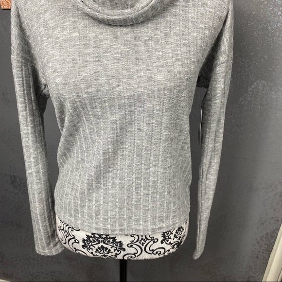 BP Cozy Ribbed Turtleneck Top Gray multiple size - Picture 6 of 12